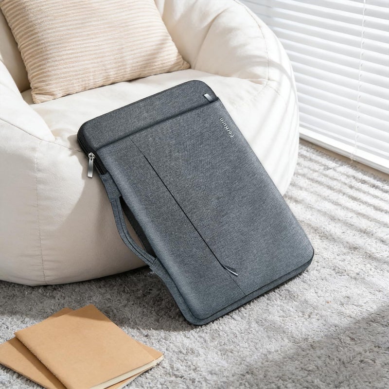 Ferkurn Laptop Case Sleeve for Men Women Chromebook Case Compatible with MacBook Air/Pro Lenovo Surface HP Dell ASUS Acer, 15.6 inch, Gray - Image 3
